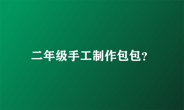 二年级手工制作包包？