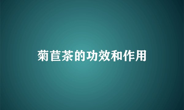菊苣茶的功效和作用