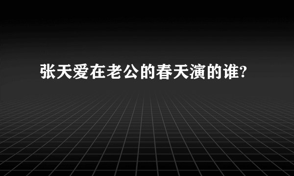 张天爱在老公的春天演的谁?