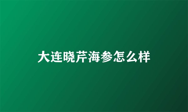 大连晓芹海参怎么样