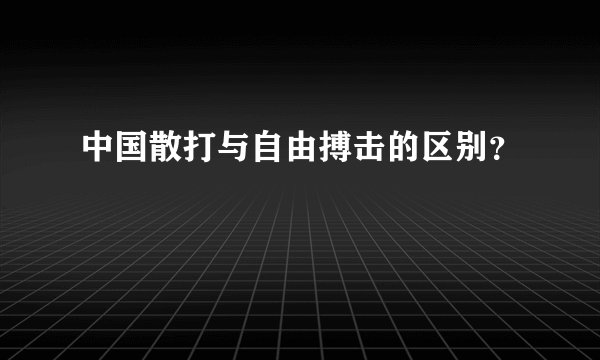 中国散打与自由搏击的区别？