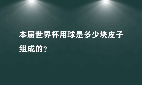本届世界杯用球是多少块皮子组成的？
