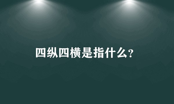 四纵四横是指什么？