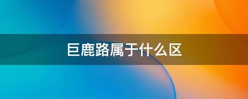 巨鹿路属于什么区