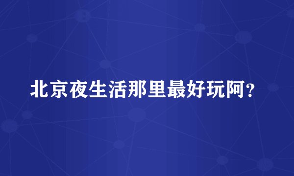 北京夜生活那里最好玩阿?
