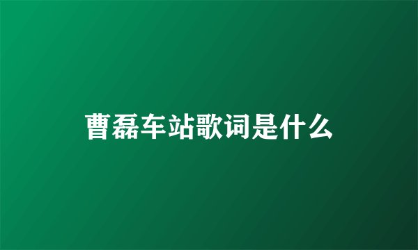 曹磊车站歌词是什么