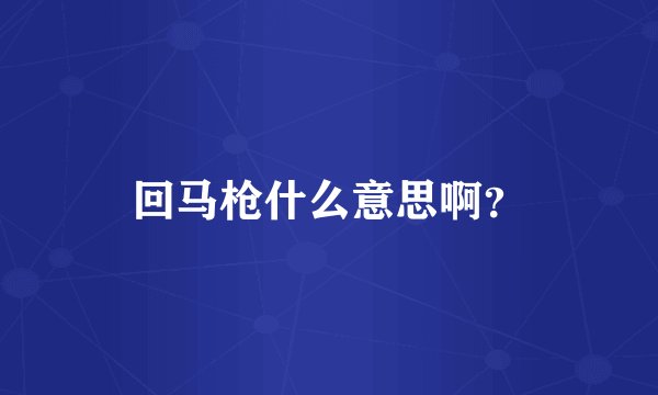 回马枪什么意思啊？