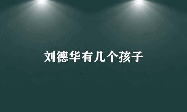 刘德华有几个孩子