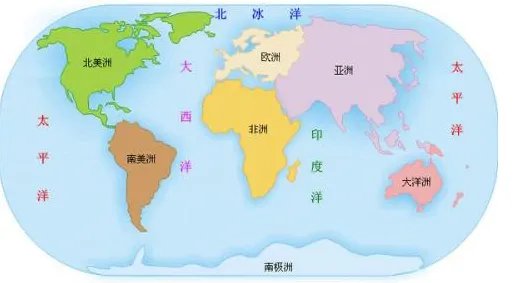七大洲四大洋分布图