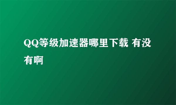 QQ等级加速器哪里下载 有没有啊