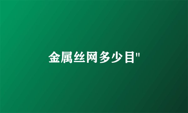 金属丝网多少目