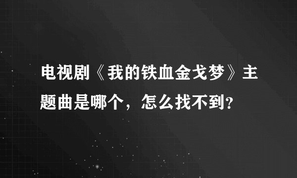 电视剧《我的铁血金戈梦》主题曲是哪个，怎么找不到？