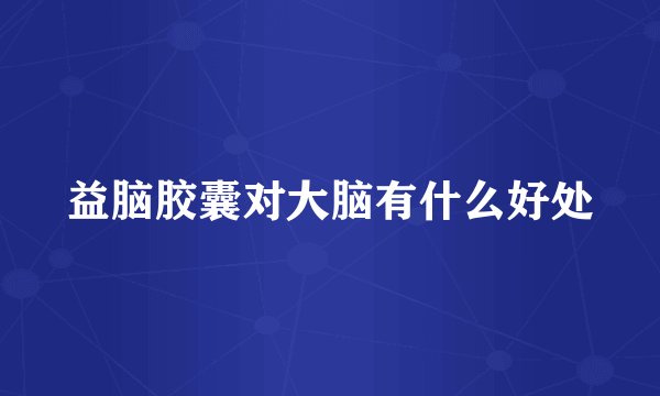 益脑胶囊对大脑有什么好处