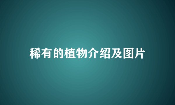 稀有的植物介绍及图片
