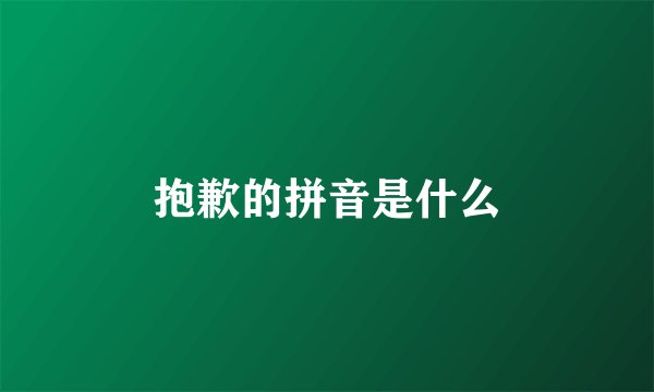 抱歉的拼音是什么