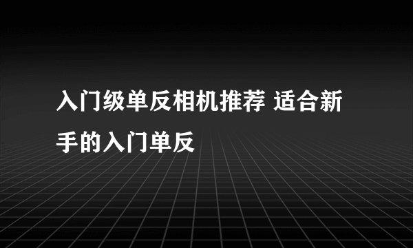 入门级单反相机推荐 适合新手的入门单反