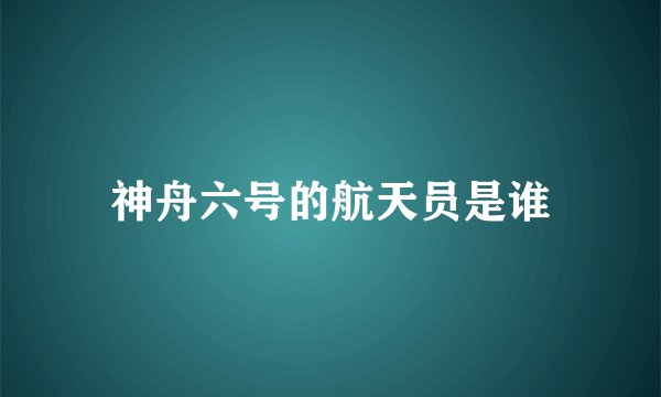 神舟六号的航天员是谁