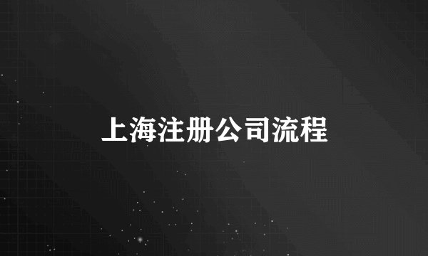 上海注册公司流程