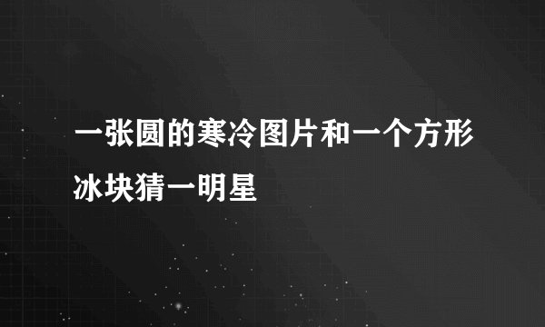 一张圆的寒冷图片和一个方形冰块猜一明星