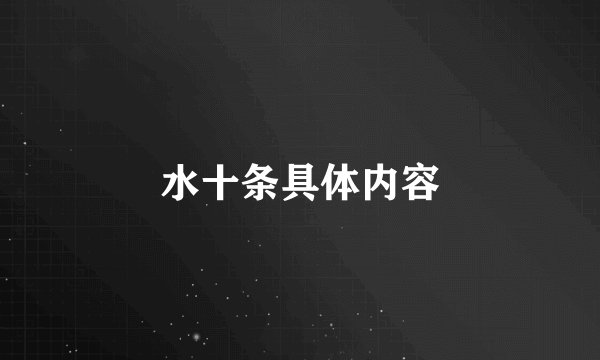 水十条具体内容