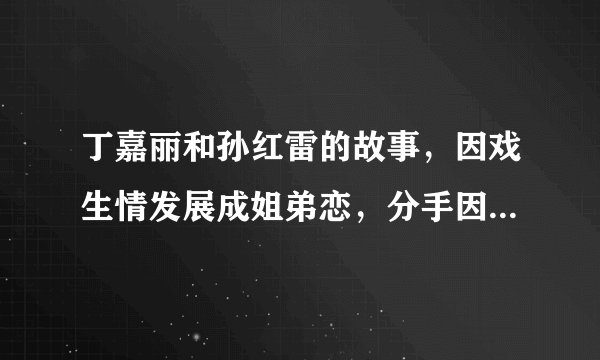 丁嘉丽和孙红雷的故事,因戏生情发展成姐弟恋,分手因为她吗?